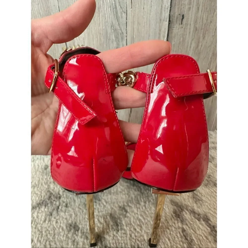 JESSICA RICH Monaco Ankle Strap Sandal in Red Size 38 7.5